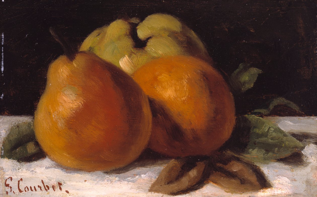 Apple, Pear and Orange, ca 1871-72 (olja på panel) av Gustave Courbet