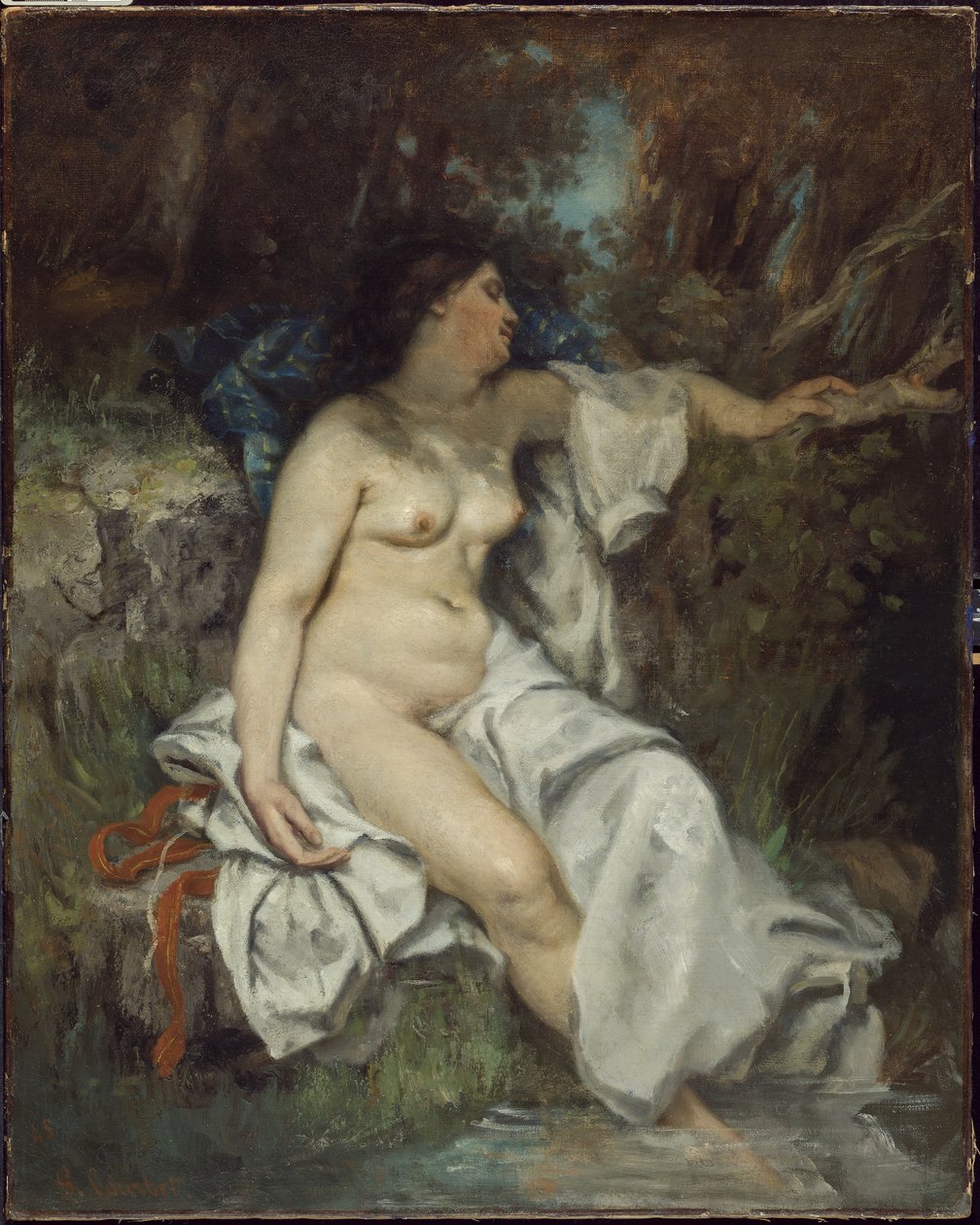 Bather sover vid en bäck, 1845 av Gustave Courbet