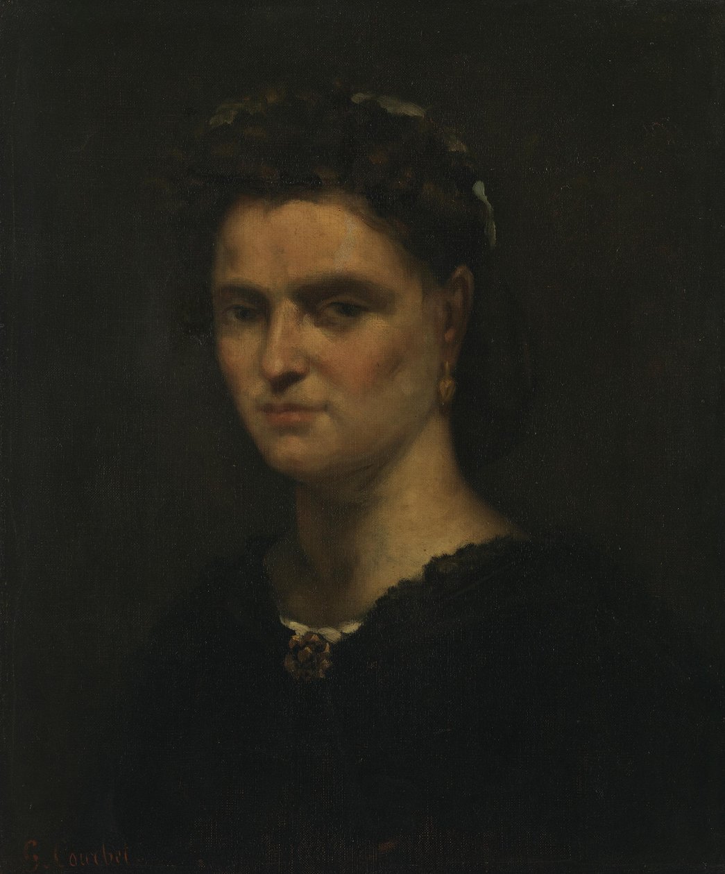 Porträtt av en dam av Gustave Courbet