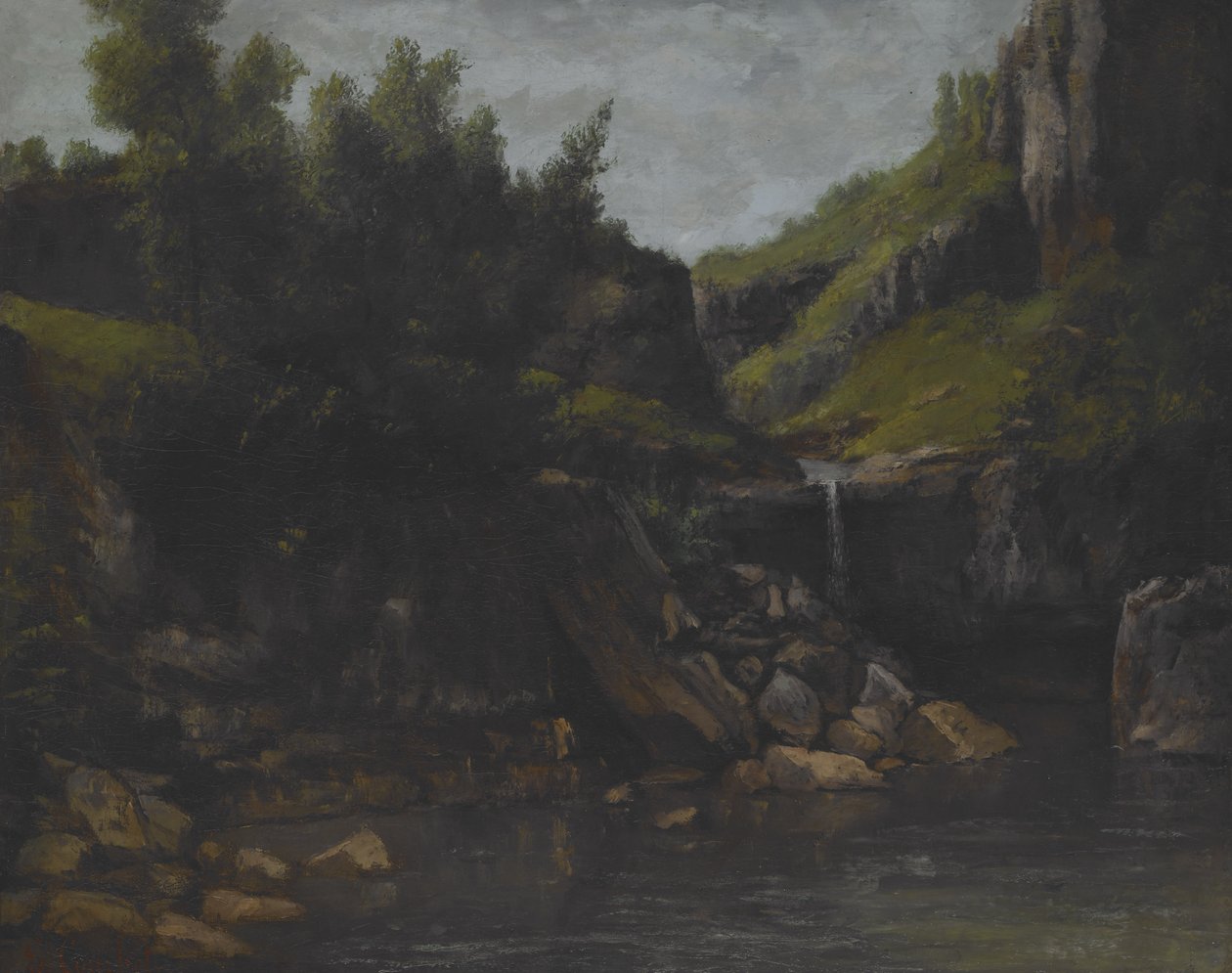 Cascade in a Rocky Landscape, ca 1872-4 (olja på duk) av Gustave Courbet