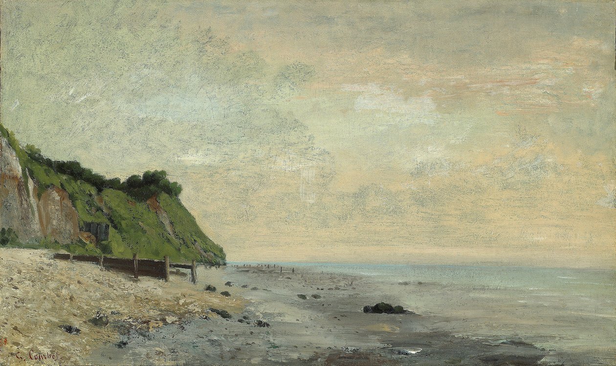 Cliffs on the Sea Coast: Small Beach, Sunrise av Gustave Courbet