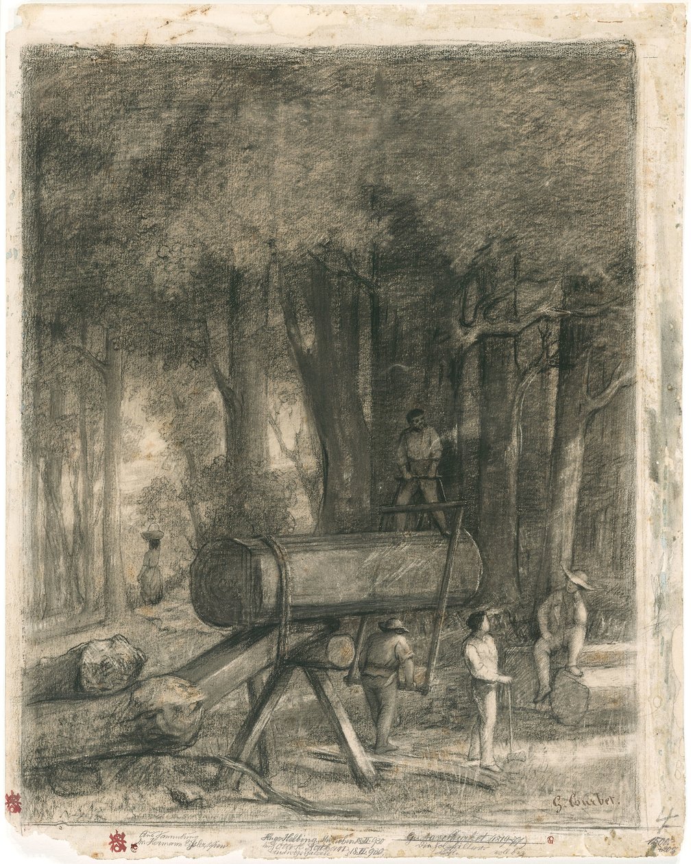 Courbet - Träsnidarna, 1860 av Gustave Courbet