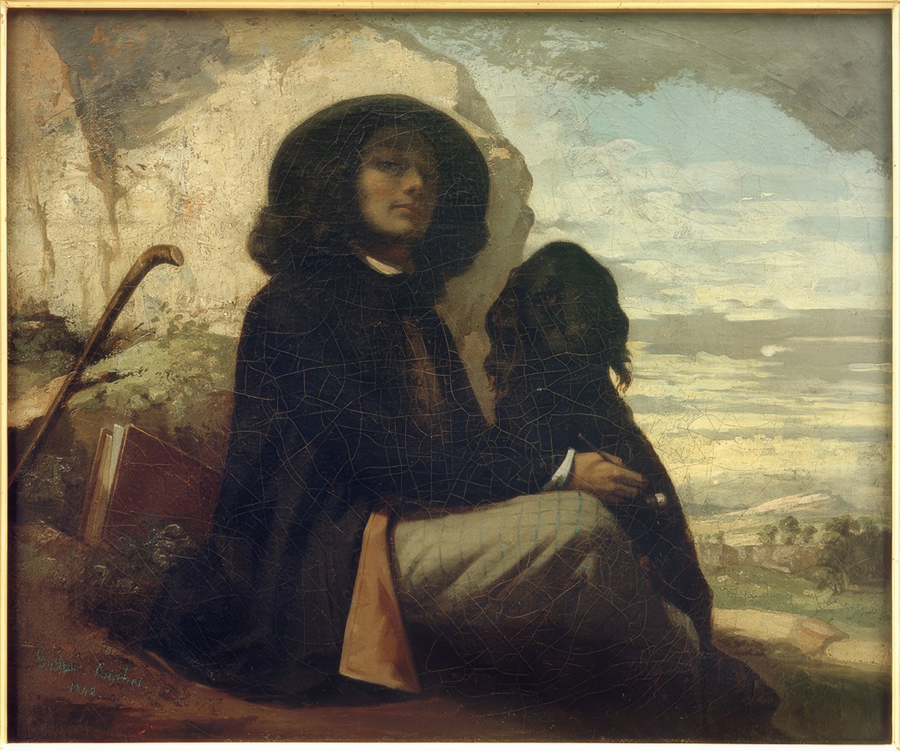 Courbet med den svarta hunden av Gustave Courbet