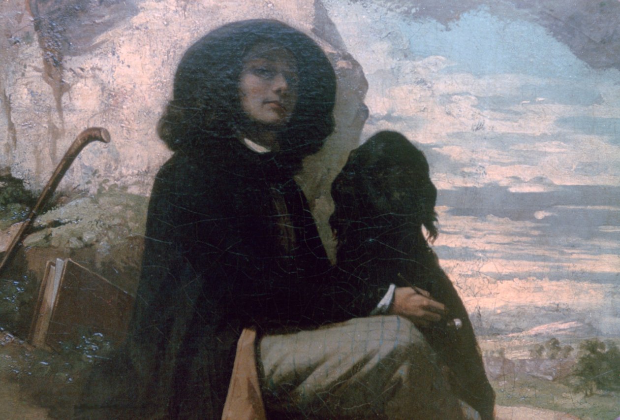 Courbet med sin svarta hund, 1842 av Gustave Courbet