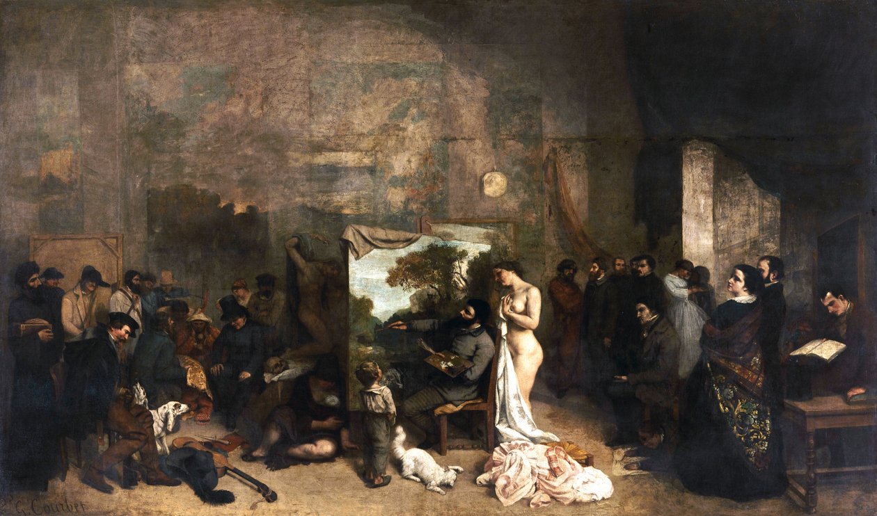 Konstnärens ateljé av Gustave Courbet