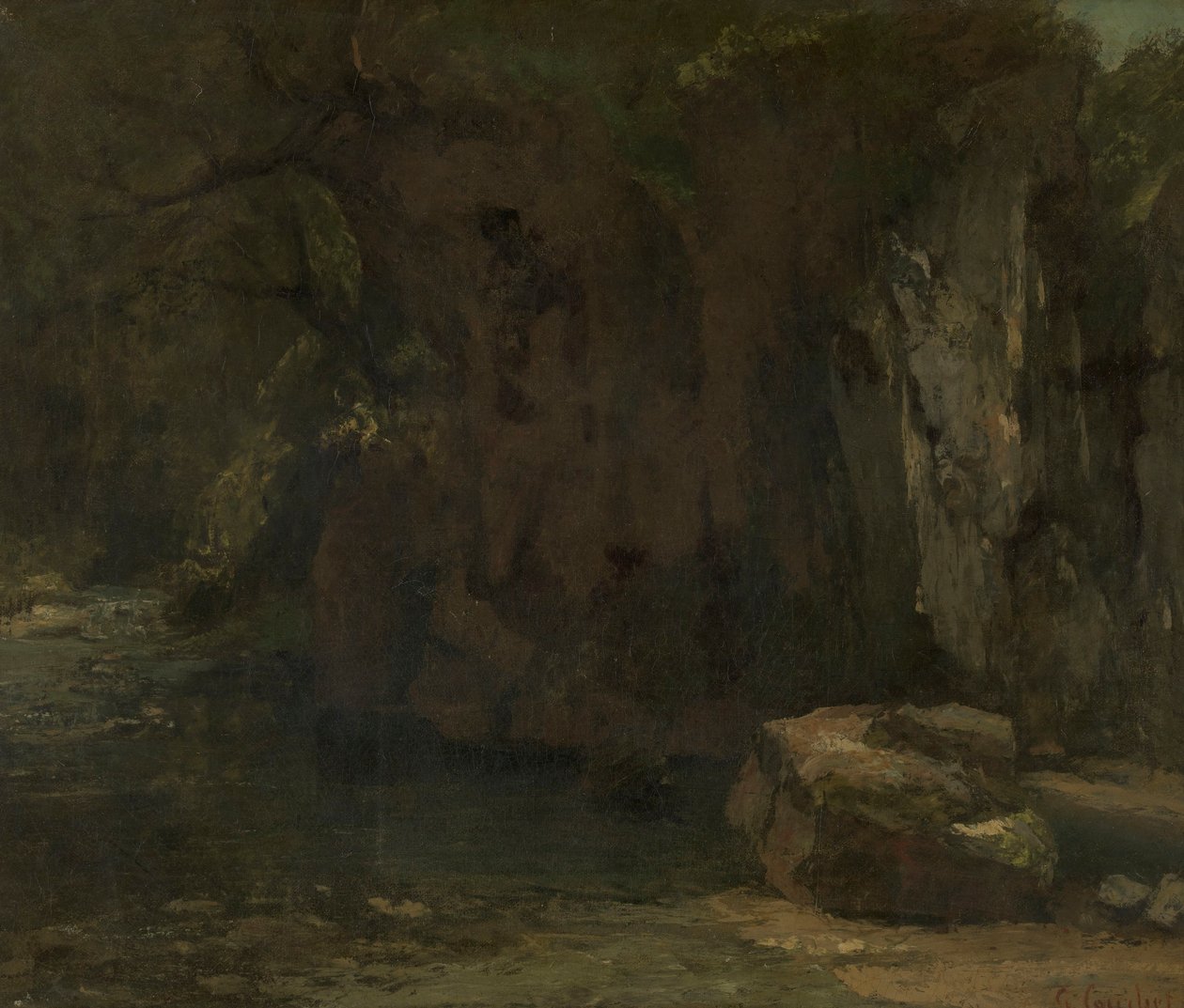 Klipporna vid La Loue av Gustave Courbet