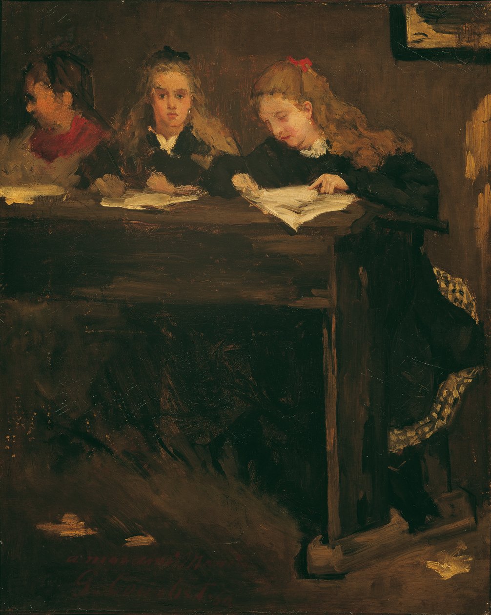 Tre skolflickor av Gustave Courbet