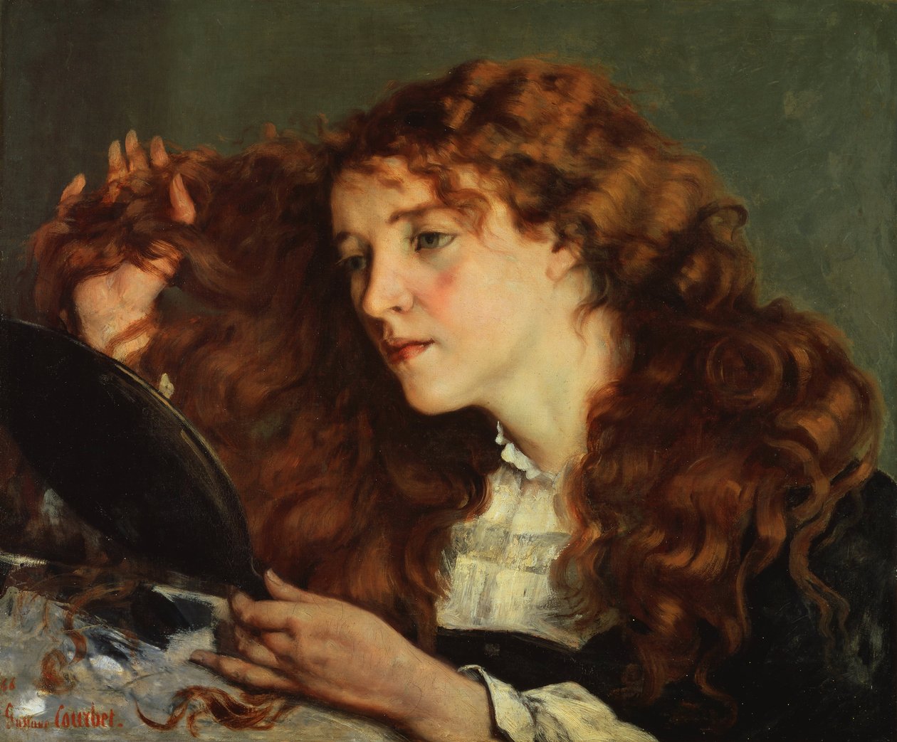 Franska:  Jo, la belle Irlandaise Jo, den vackra irländska flickan av Gustave Courbet