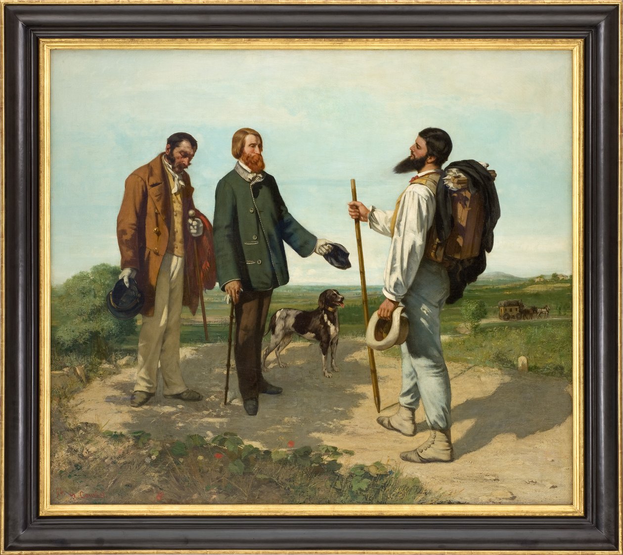 Franska: La Rencontre, ou Bonjour Monsieur Courbet Mötet, eller Bonjour, Monsieur Courbet! av Gustave Courbet