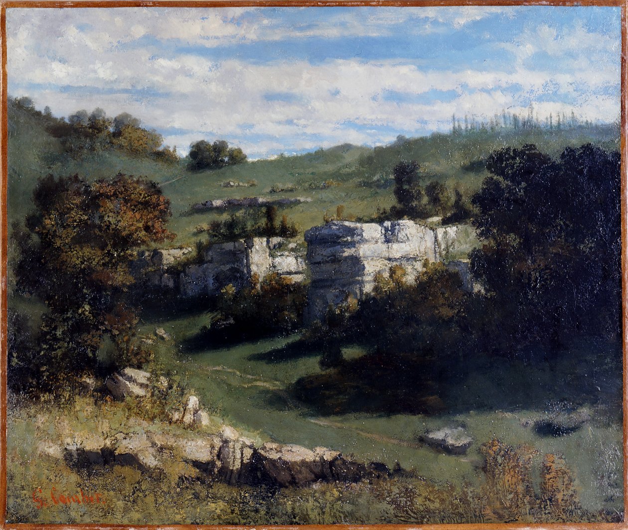 Franska: Paysage du Jura
Tyska: Landschaft des Jura av Gustave Courbet