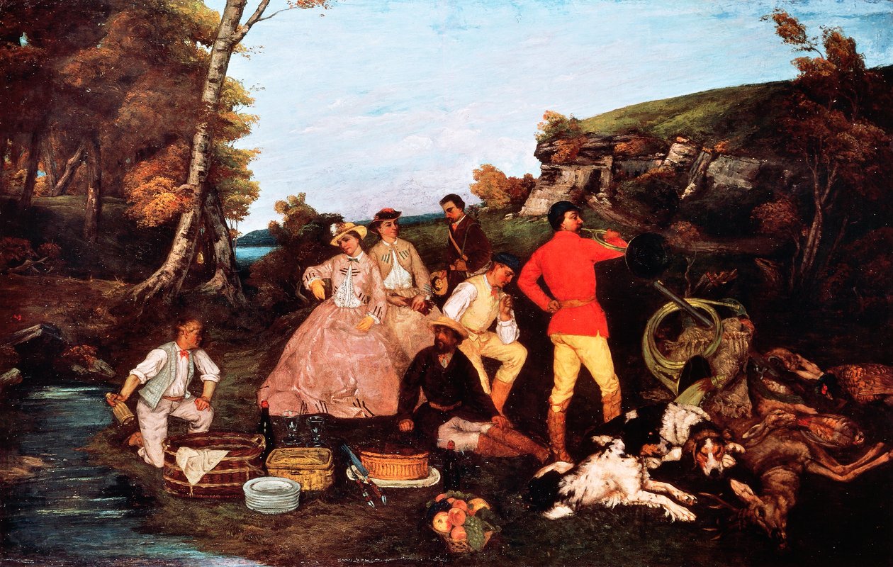 Hallali (jaktmåltiden eller rådjurens hallali) av Gustave Courbet
