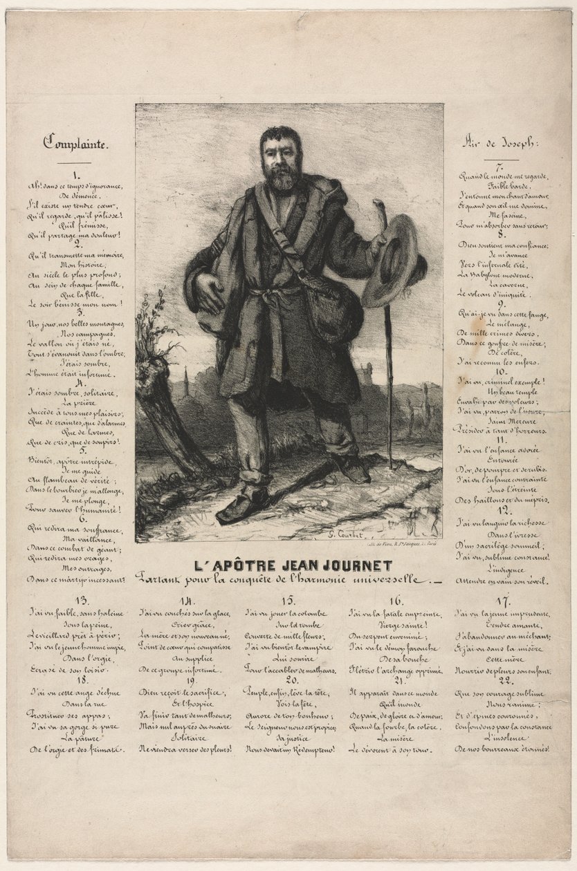 Jean Journet avgår för erövringen av universell harmoni, 1850. av Gustave Courbet