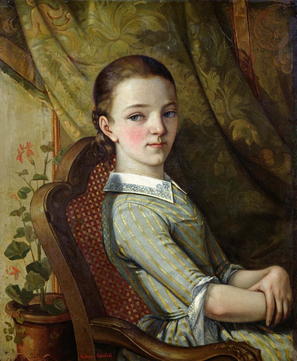 Juliette Courbet (1831-1915) 1844 (olja på duk) av Gustave Courbet