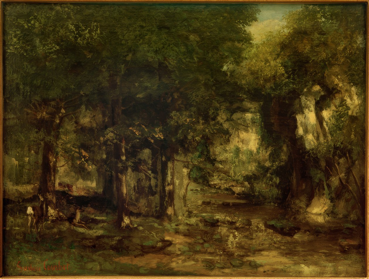 Hjortskjulet vid bäcken Plaisir-Fontaine av Gustave Courbet