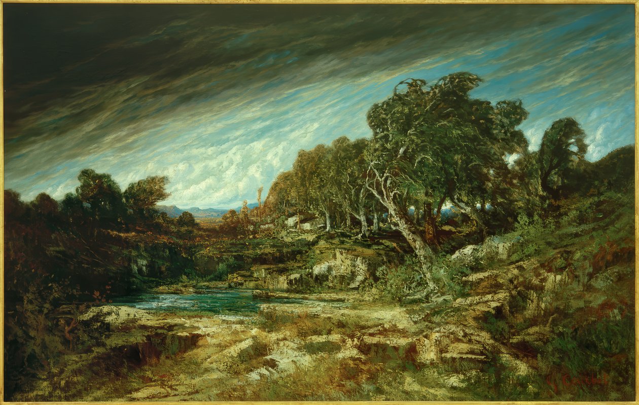 Vindbyen, Fontainebleau-skogen av Gustave Courbet