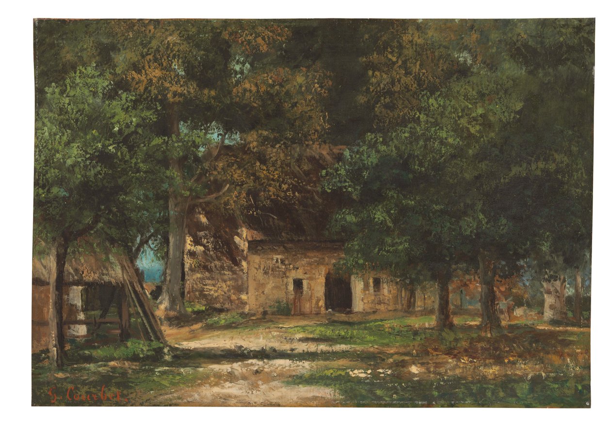 Moder Toutains trädgård i Honfleur, c.1859-61 av Gustave Courbet