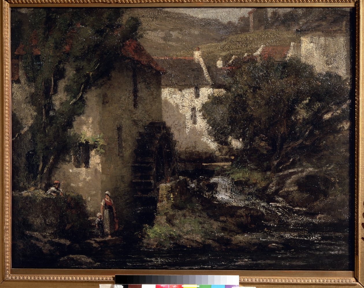 ""Vattenkvarnen"" (Vattenkvarn) Målning av Gustave Courbet (1819-1877) Pouchkine-museet från 1800-talet av Gustave Courbet