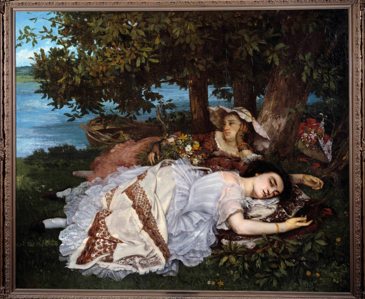 The Damsels of the Banks of the Seine Målning av Gustave Courbet (1819-1877) av Gustave Courbet