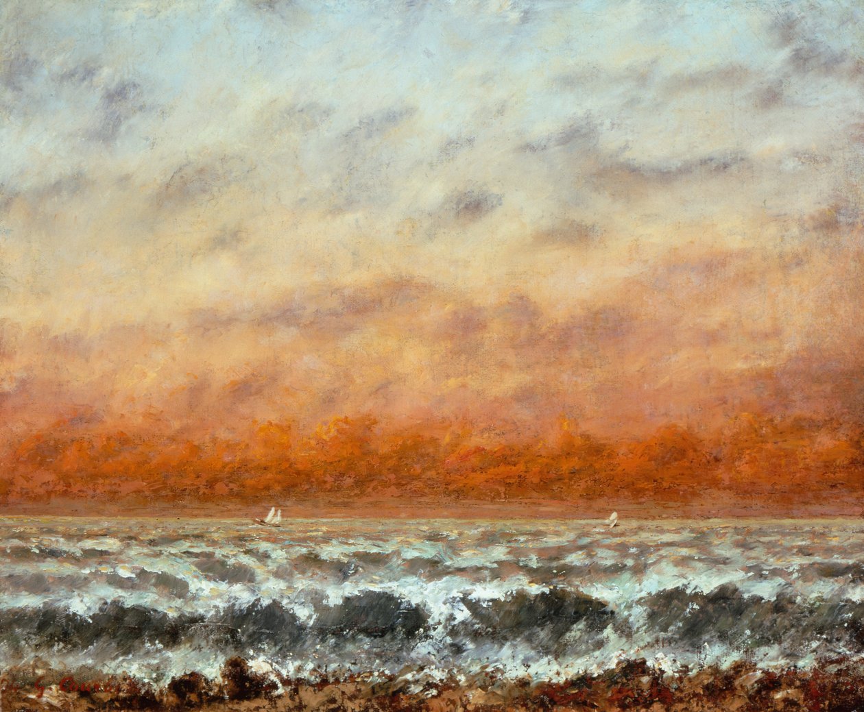 Marine (olja på duk) av Gustave Courbet