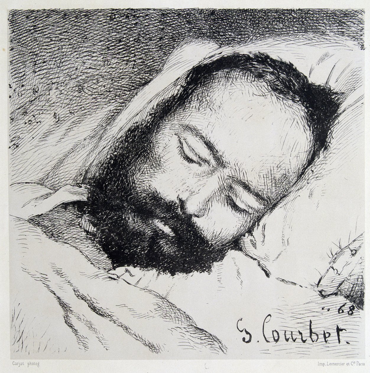 Bårhusporträtt av Proudhon, 1865-01-20 - av Gustave Courbet av Gustave Courbet