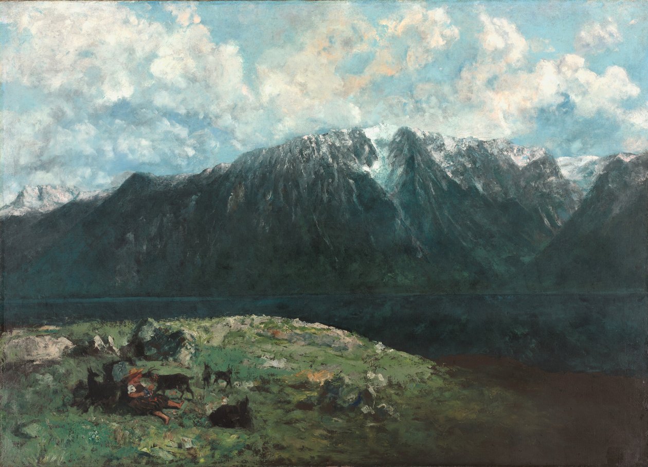Panoramautsikt över Alperna, Les Dents du Midi, 1877 av Gustave Courbet