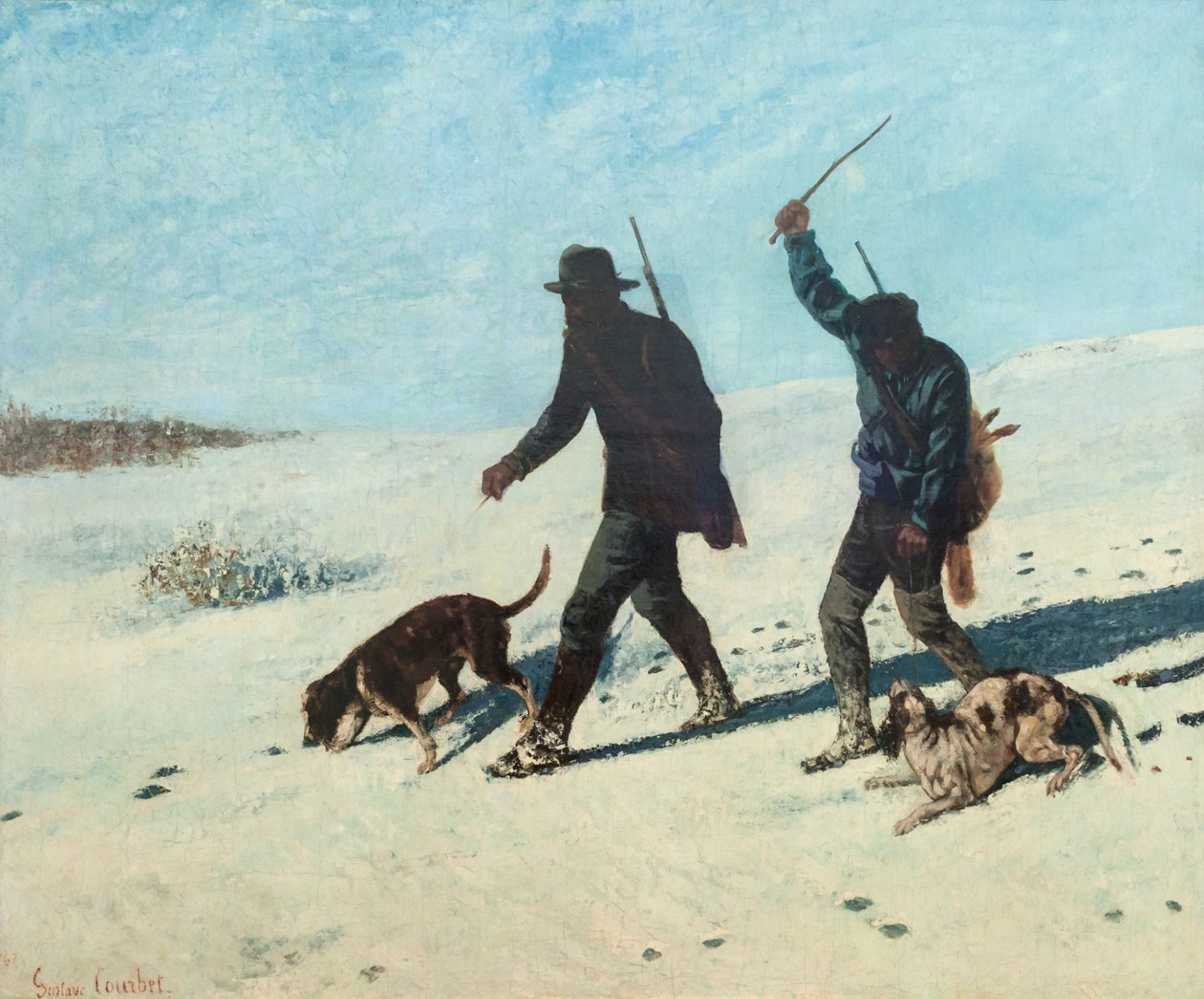 Tjuvskyttar i snön av Gustave Courbet