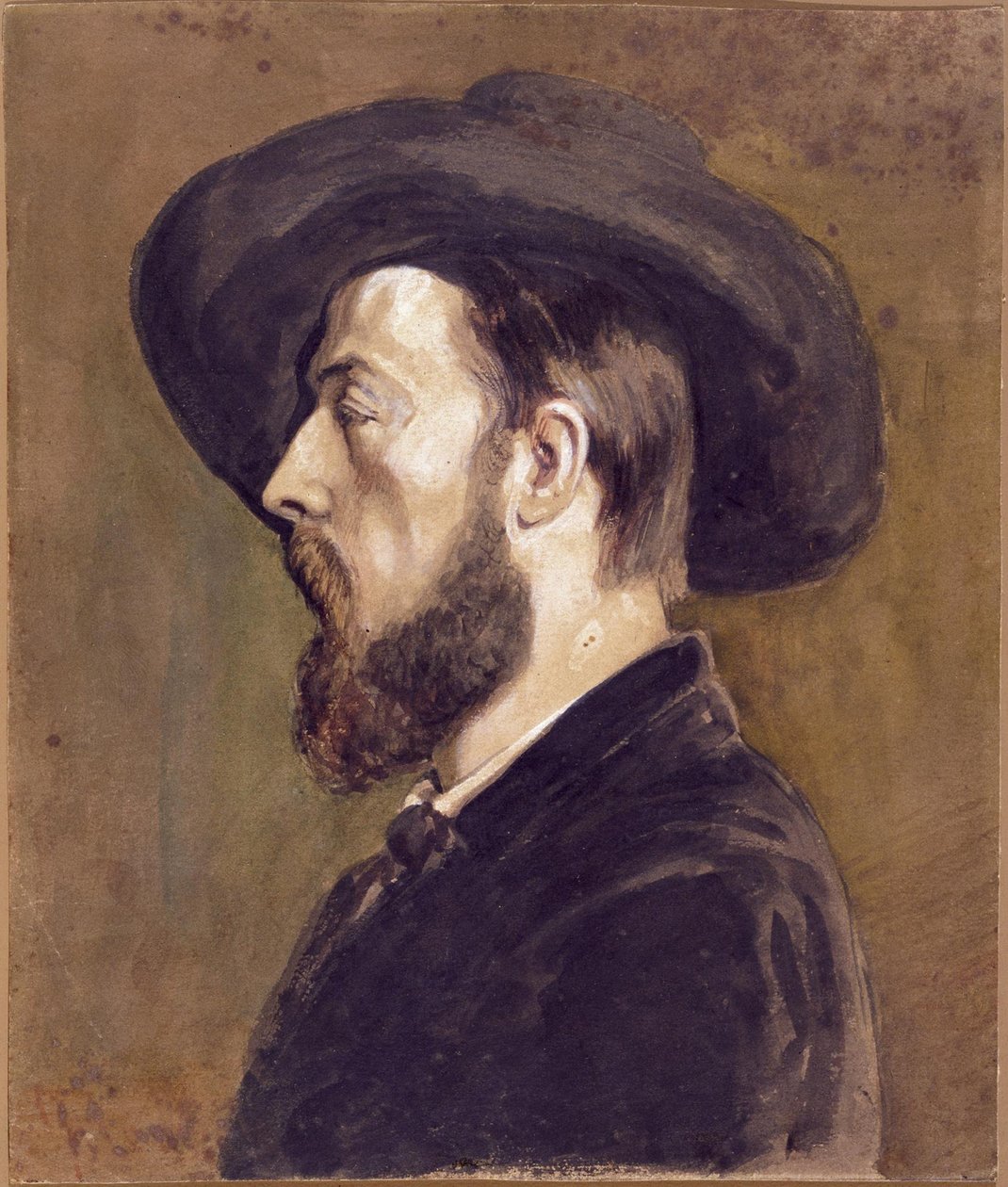 Porträtt av Johan Barthold Jongkind 1819-1891. av Gustave Courbet