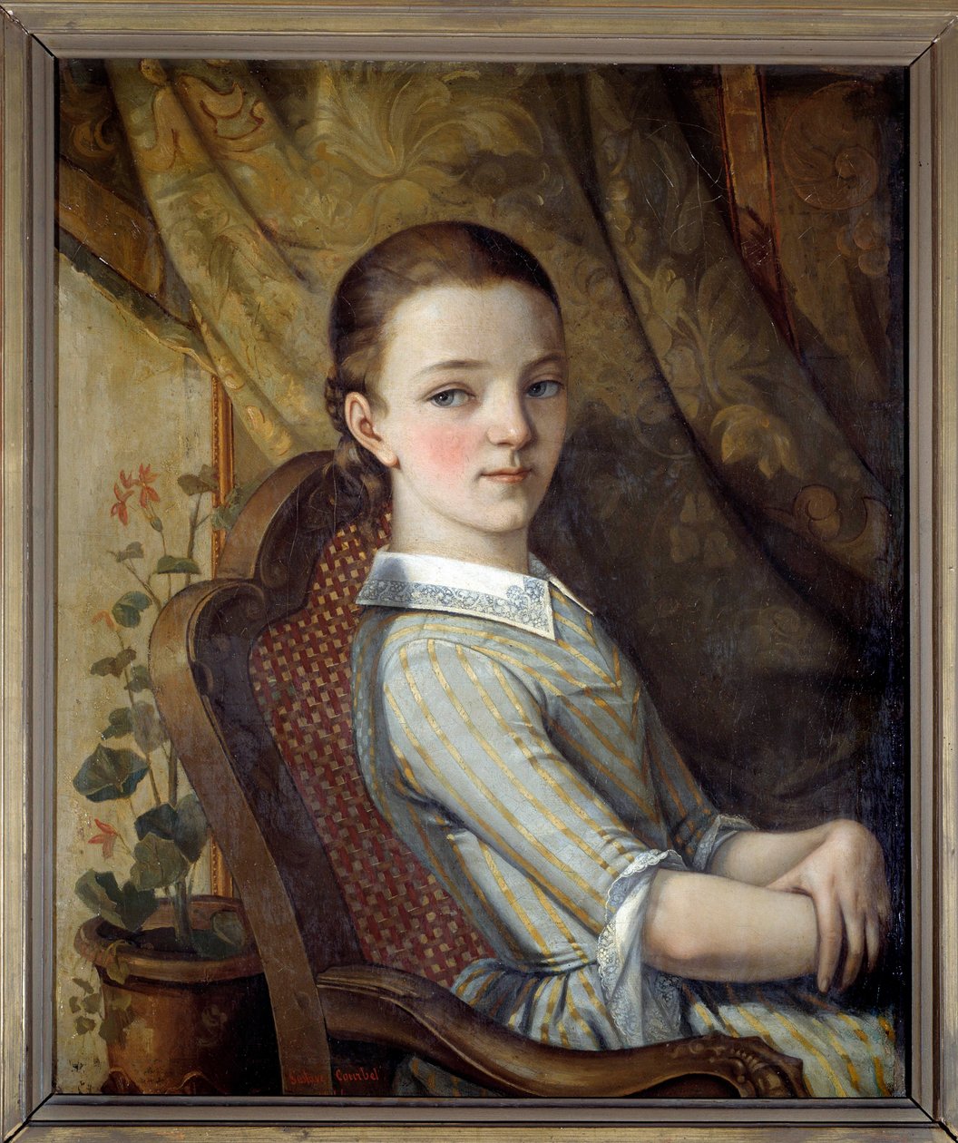 Porträtt av Juliette Courbet (1831-1915), konstnärens syster av Gustave Courbet (1819-1877) 1844 av Gustave Courbet