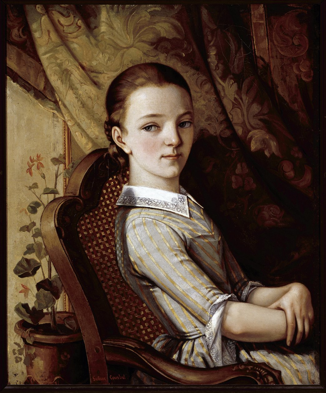 Porträtt av Juliette Courbet (olja på duk av Gustave Courbet