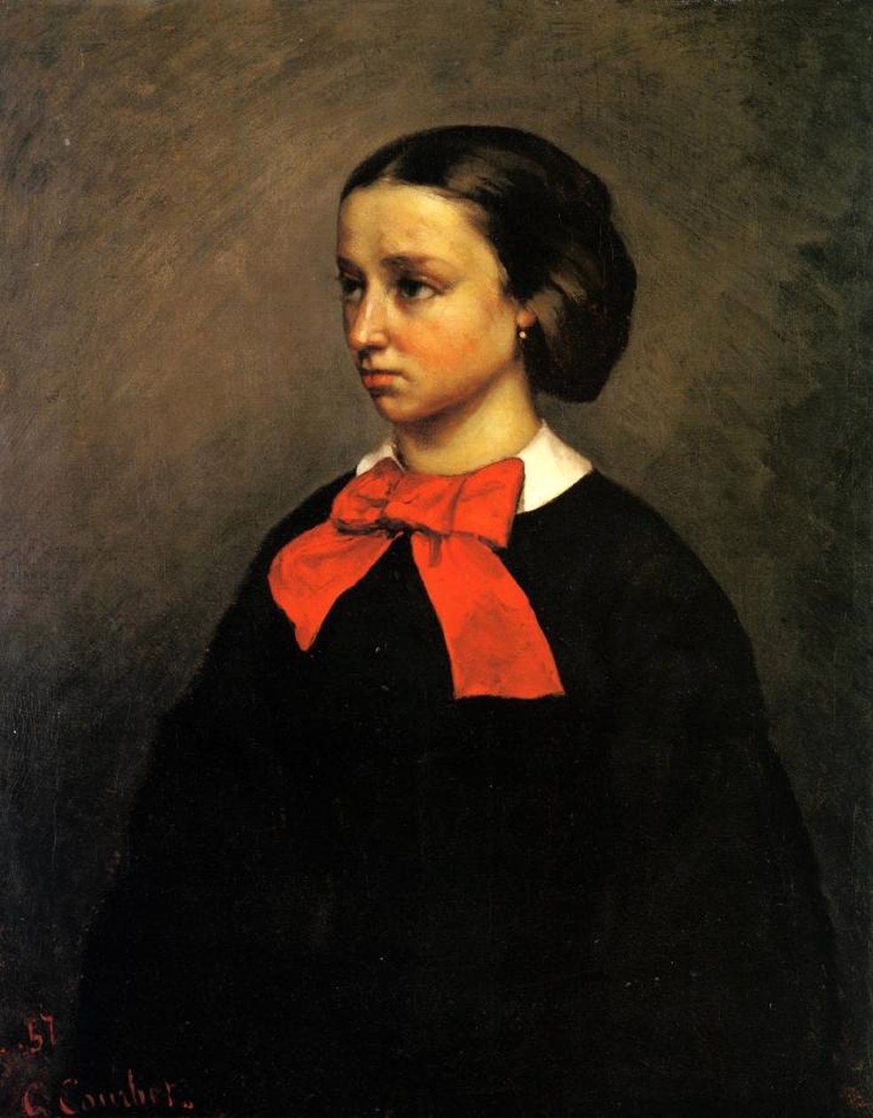 Porträtt av Madame Jacquet av Gustave Courbet