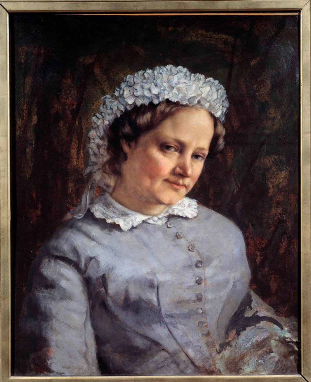 Porträtt av Madame Proudhon (1822-1900), hustru till filosofen, sociologen franske Pierre Joseph Proudhon (1809-1865) Målning av Gustave Courbet (1819-1877) 1865 Sön. 0,73x0,59 m av Gustave Courbet