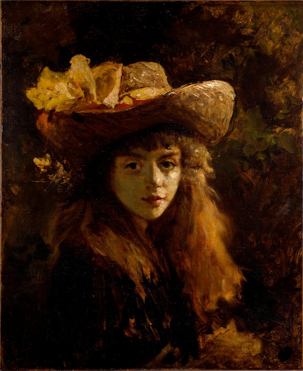Porträtt av flickmålningen av Gustave Courbet (1819-1877) 1872 Dim. 73x60 cm Wien, Kunsthistorisches Museum, Neue Galerie in der Stallburg av Gustave Courbet