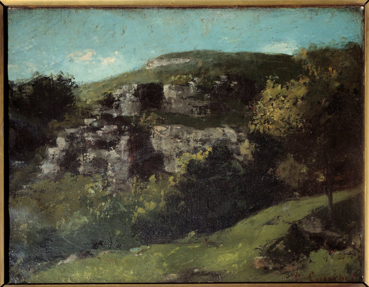 Rocks a Ornans. Målning av Gustave Courbet (1819-1877) av Gustave Courbet