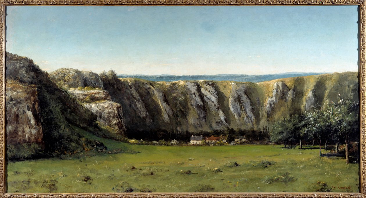 Stenigt landskap runt Flagey. Målning av Gustave Courbet (1819-1877) av Gustave Courbet