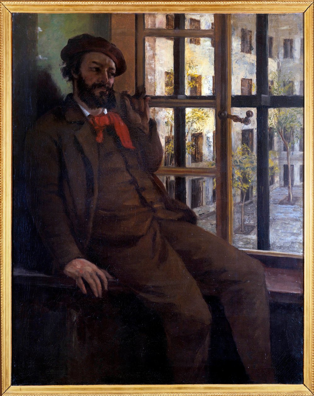Självporträtt som Saint Pelagai (Olja på Channus av Gustave Courbet