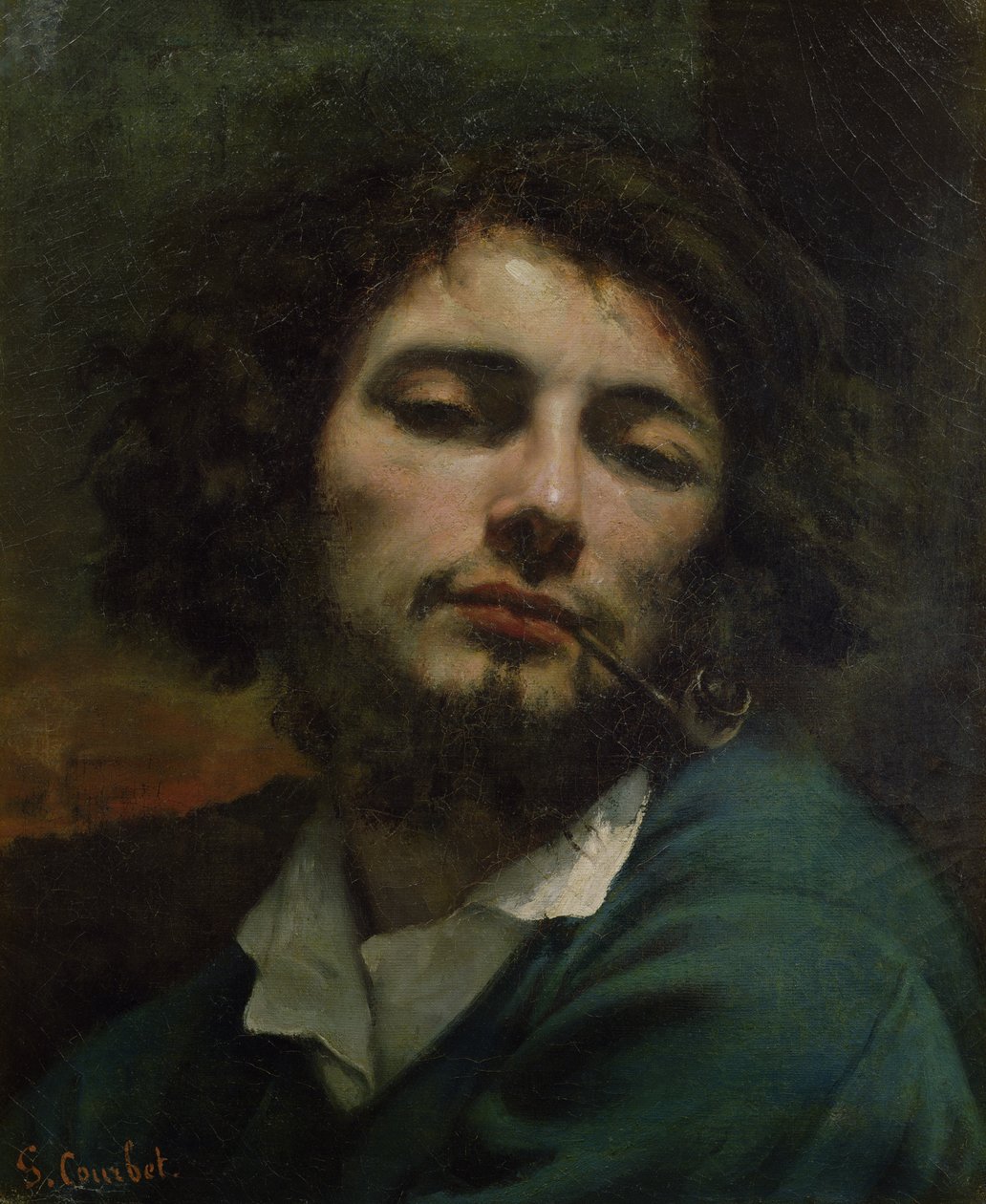 Självporträtt eller, The Man with a Pipe, ca 1846 (olja på duk) av Gustave Courbet
