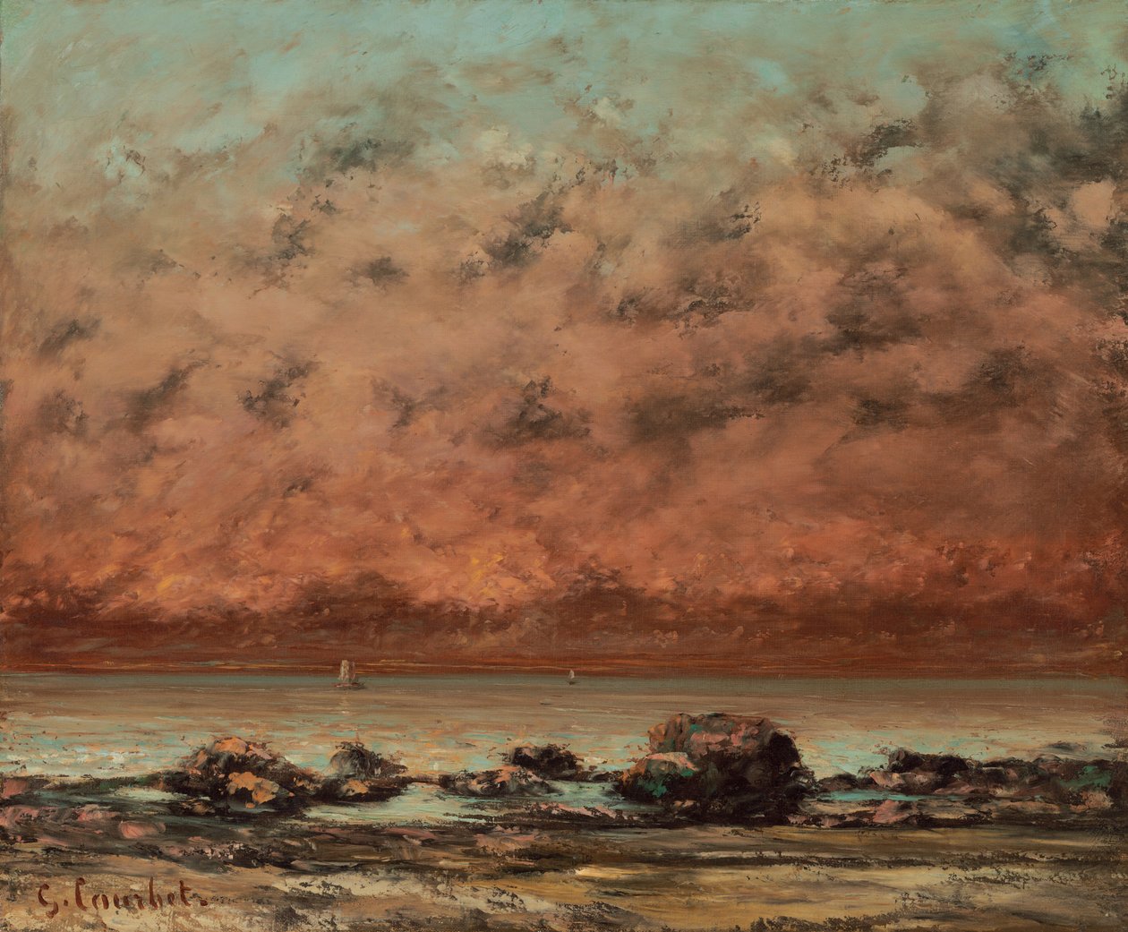 The Black Rocks i Trouville av Gustave Courbet