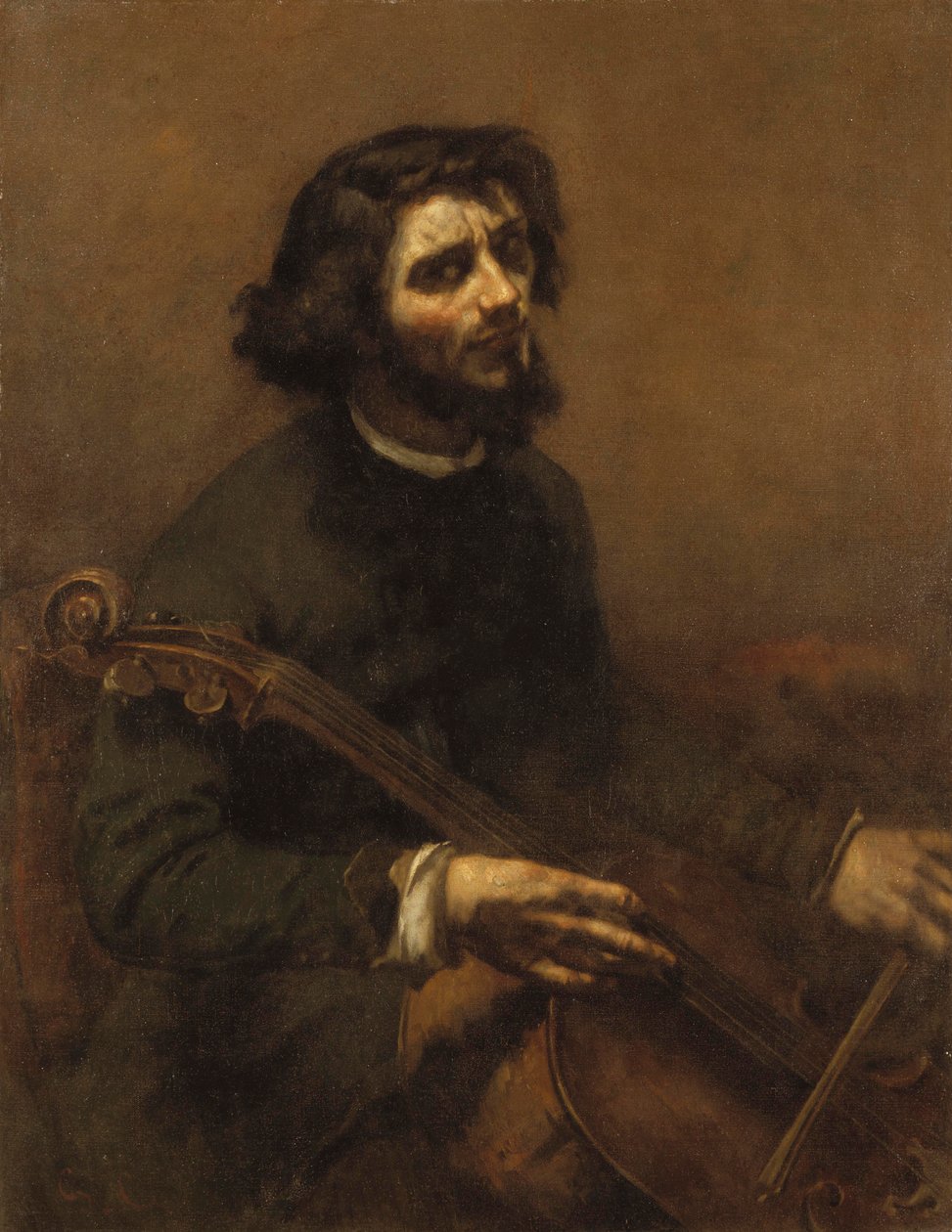 Cellisten (självporträtt), 1847 av Gustave Courbet