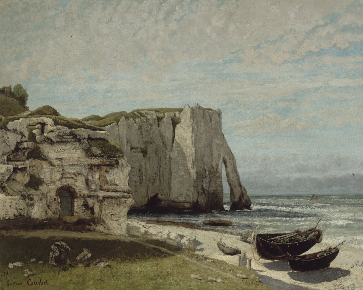 Etretatklipporna efter stormen, 1870 av Gustave Courbet