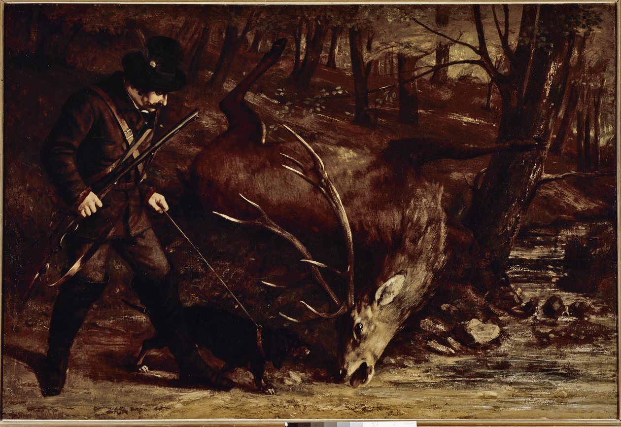 Den tyske jägaren (olja på duk av Gustave Courbet
