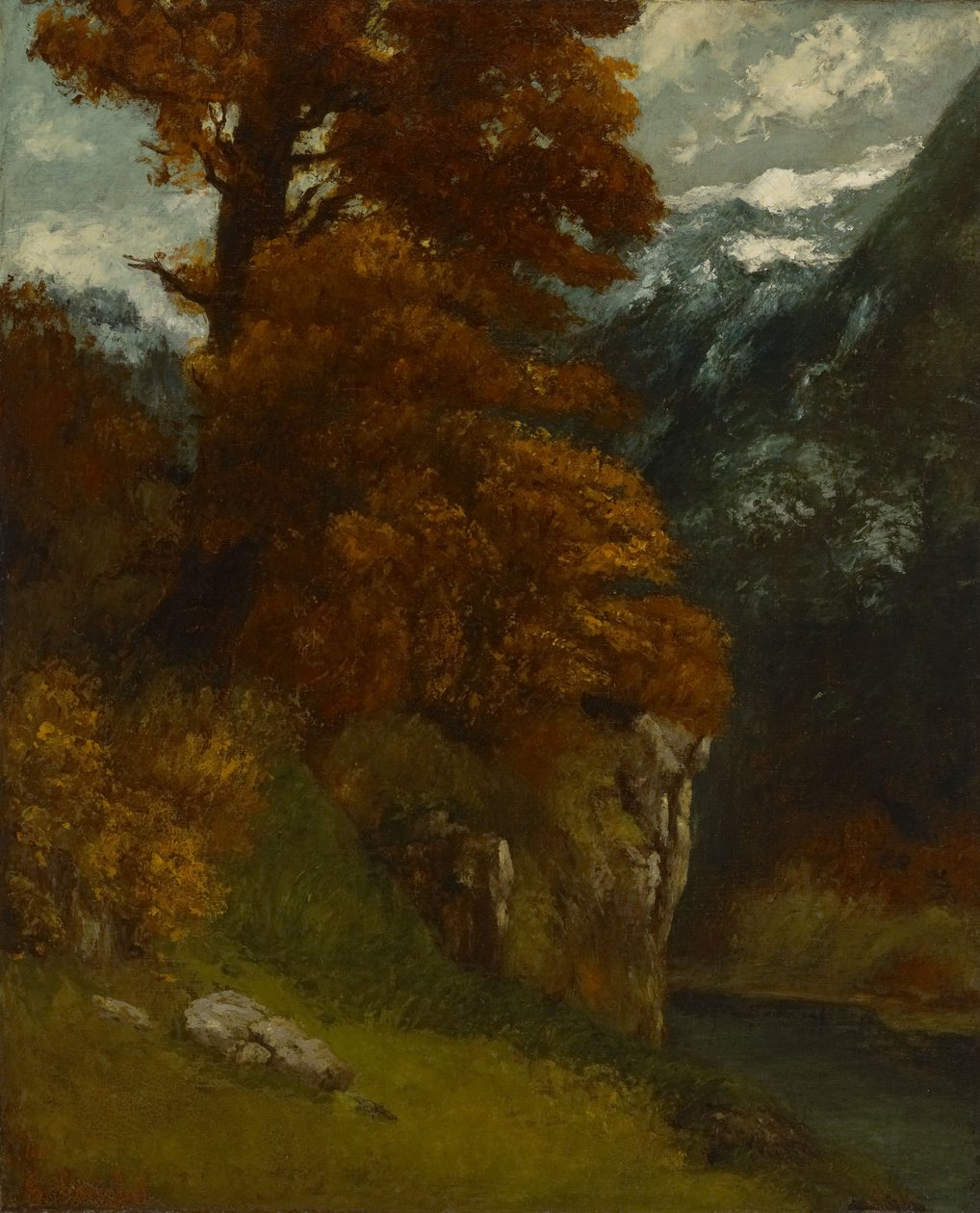 The Glen at Ornans (Vid Doubs; Höststämning) av Gustave Courbet