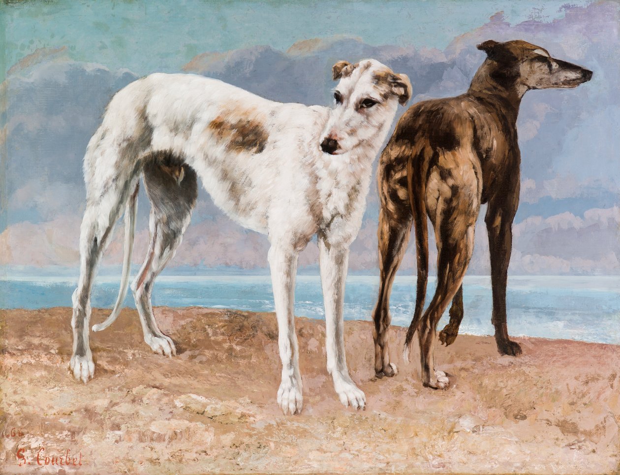 Greyhounds av Comte de Choiseul av Gustave Courbet