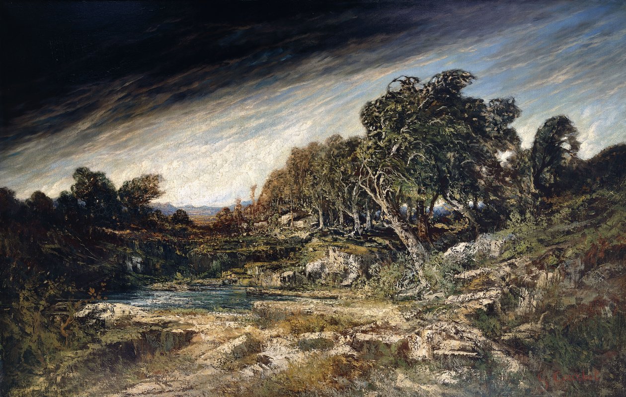 Vindbyen, ca 1855 av Gustave Courbet