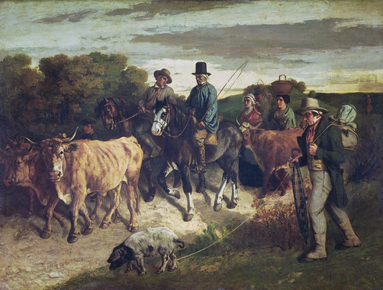 Bönderna i Flagey återvänder från mässan av Gustave Courbet