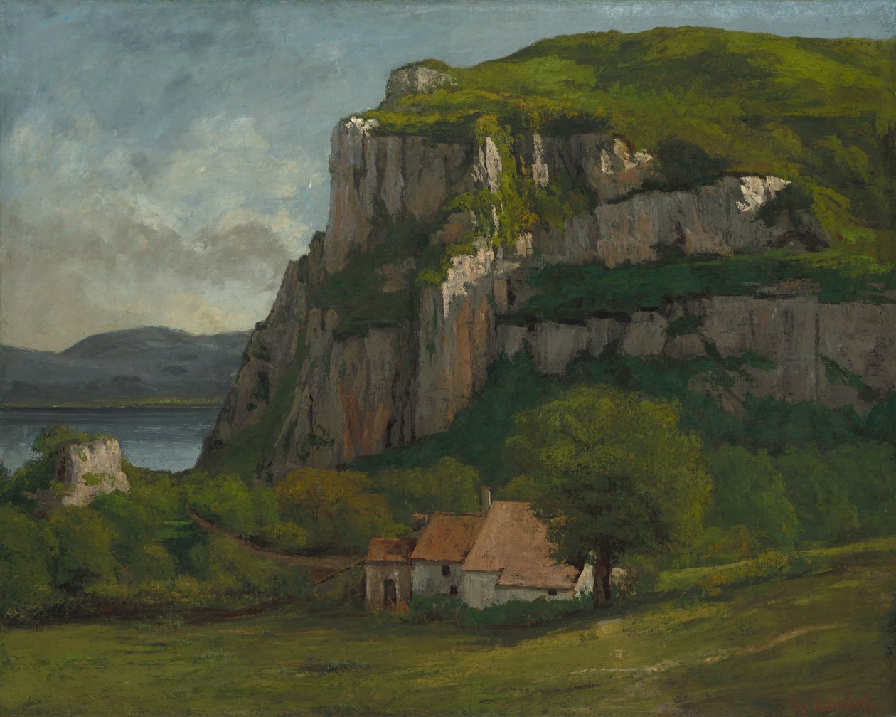 Klippan av Hautepierre, ca 1869 av Gustave Courbet