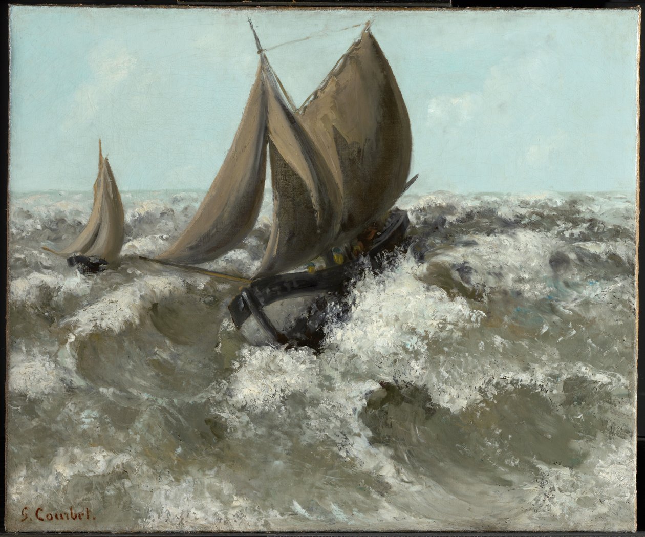 Segelbåten (Havslandskap) av Gustave Courbet