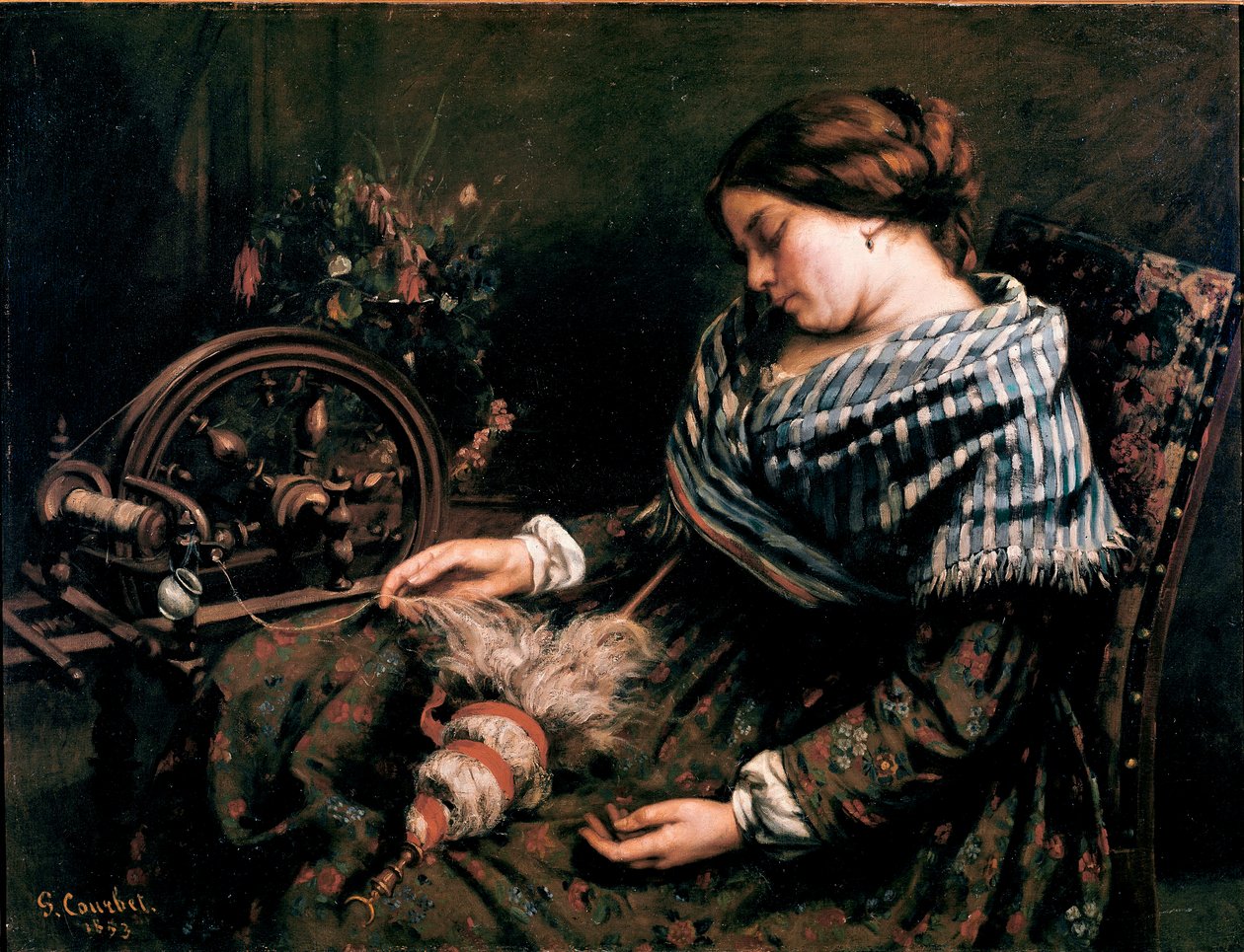 Den sovande snurranmålningen av Gustave Courbet (1819-1877) 1853 Dim. 91x115 cm Montpellier, Musee Fabre av Gustave Courbet