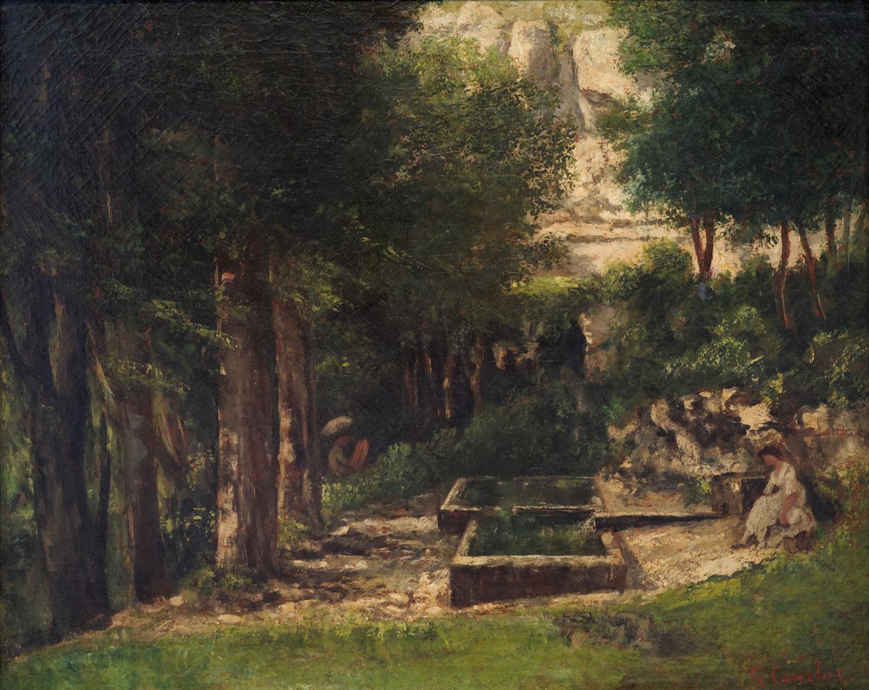 Våren i Fouras En målare och hans modell av Gustave Courbet