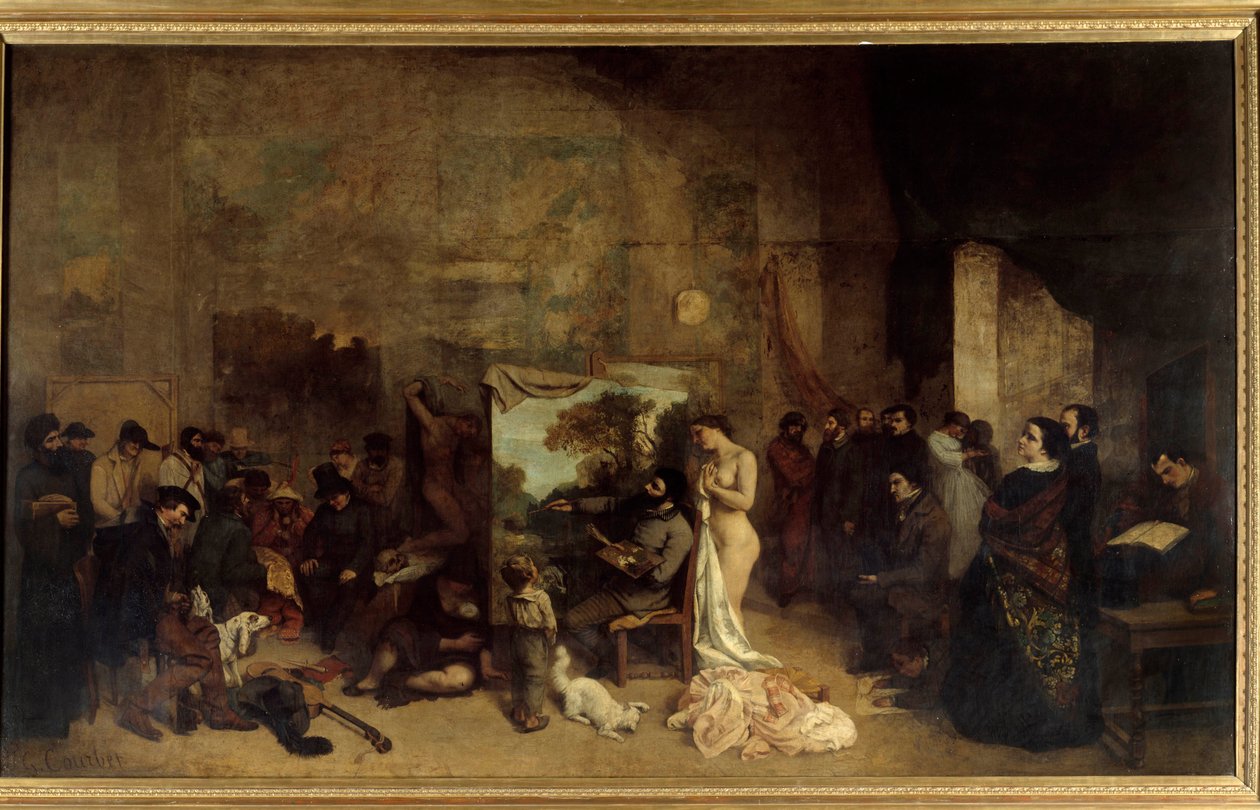 Målarens studio, en verklig allegori av Gustave Courbet