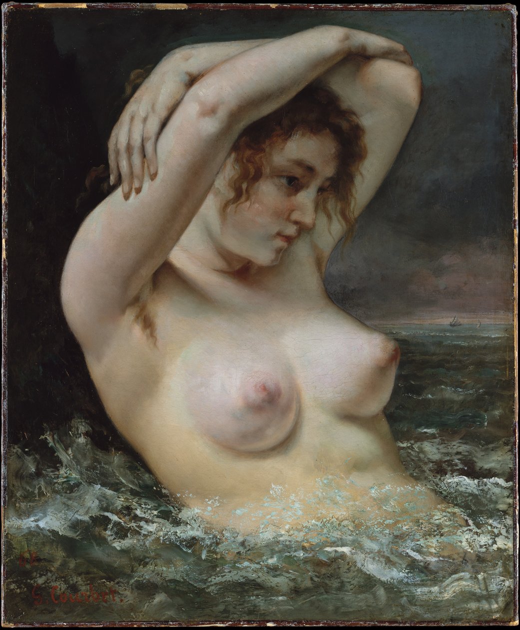 Kvinnan i vågorna av Gustave Courbet